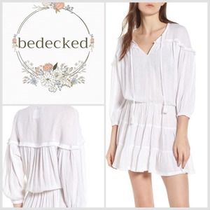 Rails Sansa white lightweight mini dress tassels size large